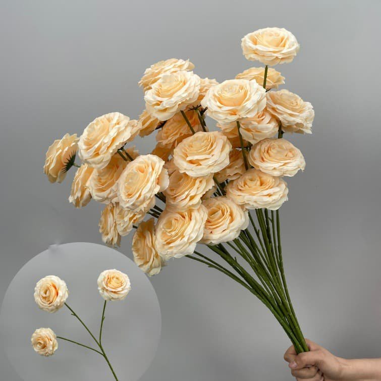 Wholesale 130 Kinds Champagne Artificial Flowers for Home & Event Decoration 68 Champagne Artificial Flowers 1