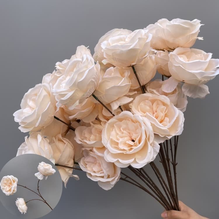 Wholesale 130 Kinds Champagne Artificial Flowers for Home & Event Decoration 2 Champagne Artificial Flowers 130