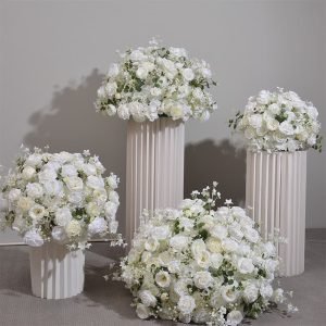 white rose realistic artificial flower centerpiece