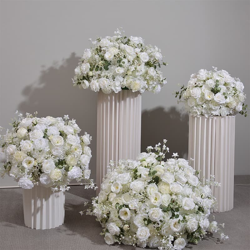 Silk Flower Arrangements Centerpieces for Wedding Table 52 white rose realistic artificial flower centerpiece