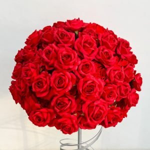 red rose artificial flower arrangement