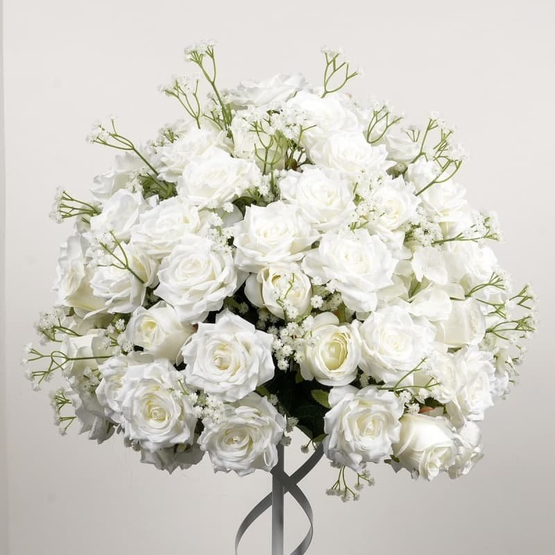 Silk Flower Arrangements Centerpieces for Wedding Table 46 white rose artificial flower bouquet