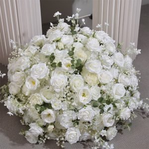 white rose artificial floral centerpiece