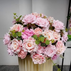 pink rose artificial flower arrangement