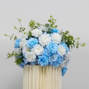 Soft-toned artificial flower arrangement for table decoration