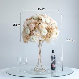Champagne Artificial flower bouquet for table centerpiece
