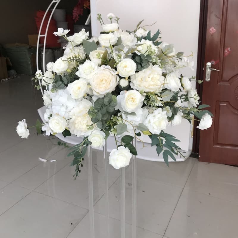Silk Flower Arrangements Centerpieces for Wedding Table 16 white rose silk flowers balls