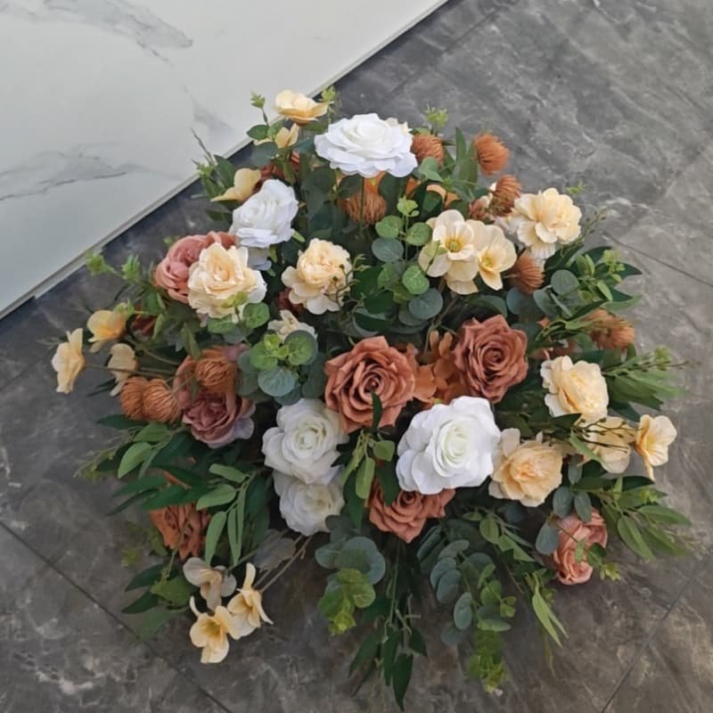 Silk Flower Arrangements Centerpieces for Wedding Table 14 brown silk flowers balls
