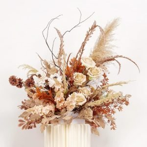 brown artificial flowers balls