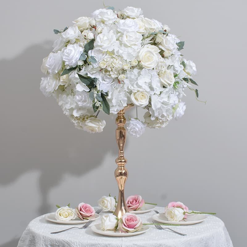 Silk Flower Arrangements Centerpieces for Wedding Table 11 white rose artificial flowers balls