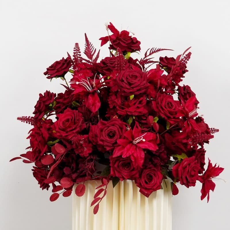 Silk Flower Arrangements Centerpieces for Wedding Table 10 red rose artificial flowers balls