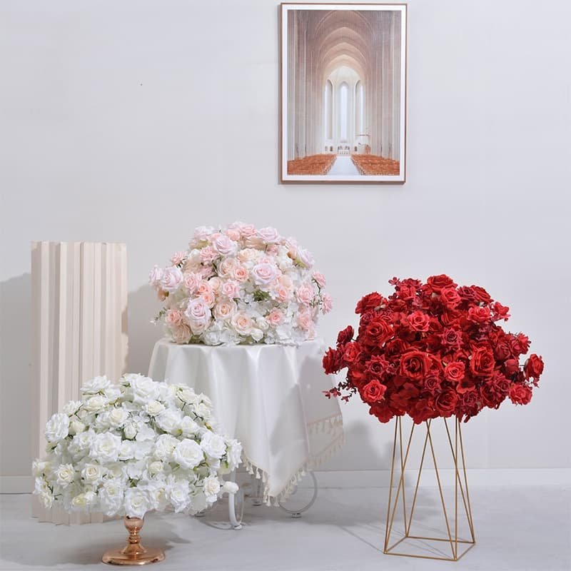 Silk Flower Arrangements Centerpieces for Wedding Table 3 Table rose artificial flower ball