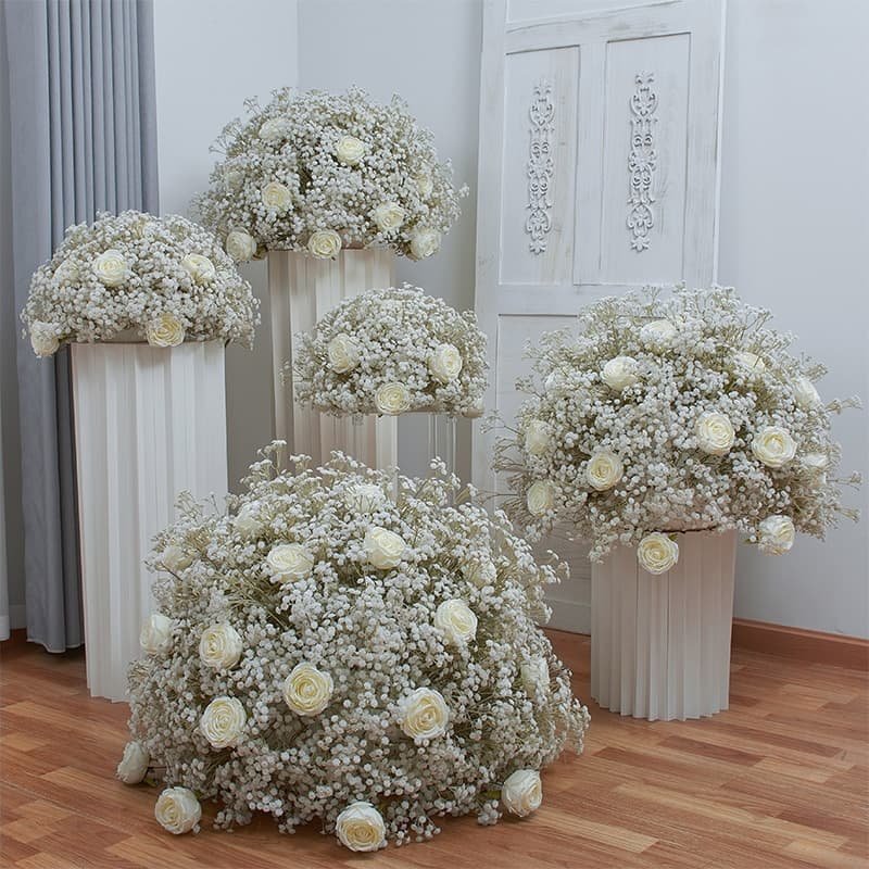 Silk Flower Arrangements Centerpieces for Wedding Table 2 Table baby's breath artificial flower ball