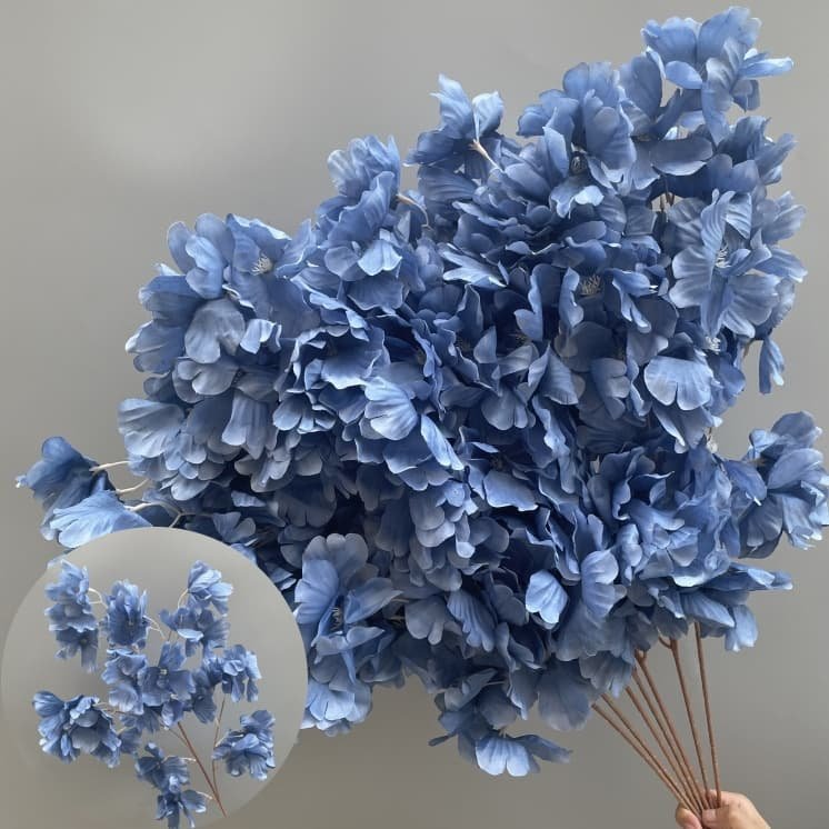 Realistic Blue Faux Flowers for Weddings & Events 52 artificial blue flowers 40