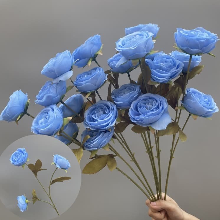 Realistic Blue Faux Flowers for Weddings & Events 46 artificial blue flowers 46