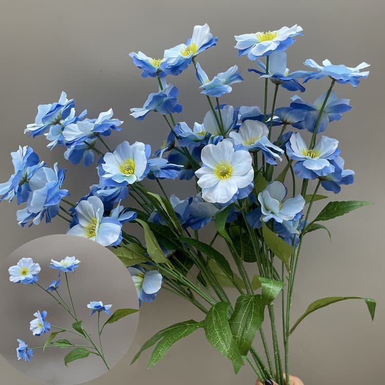 Realistic Blue Faux Flowers for Weddings & Events 44 artificial blue flowers 48