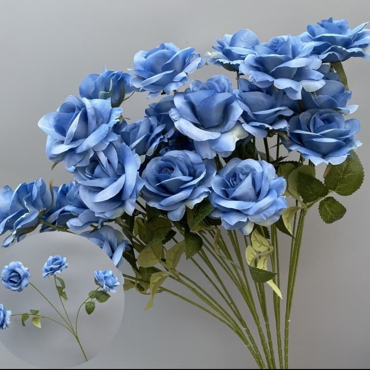 Realistic Blue Faux Flowers for Weddings & Events 39 artificial blue flowers 52