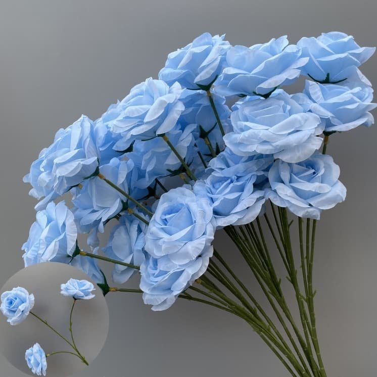 Realistic Blue Faux Flowers for Weddings & Events 4 artificial blue flowers 56