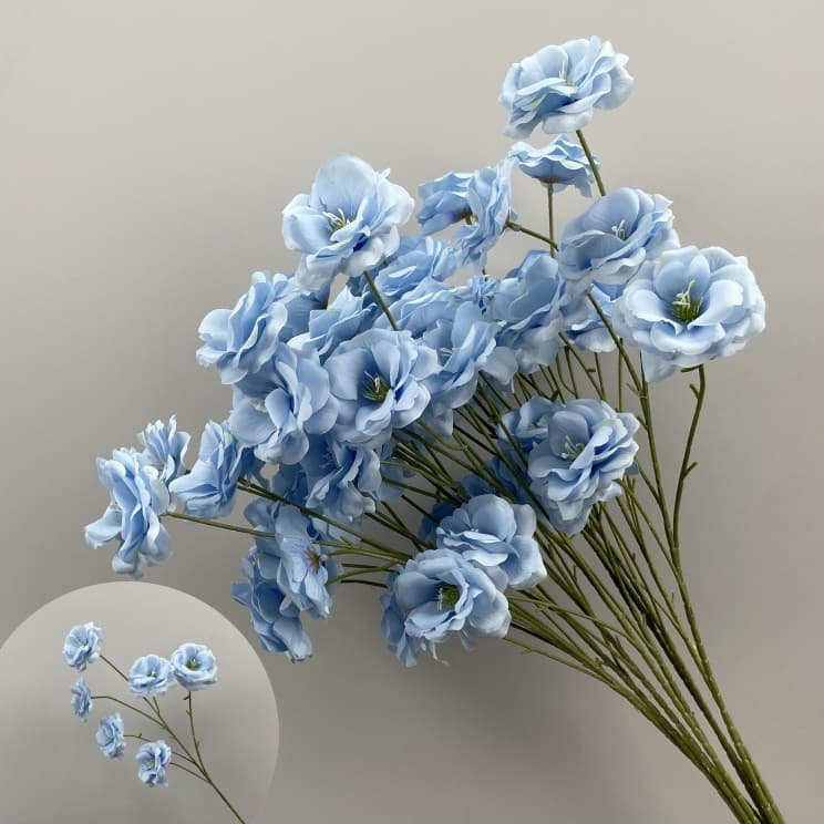 Realistic Blue Faux Flowers for Weddings & Events 32 artificial blue flowers 60