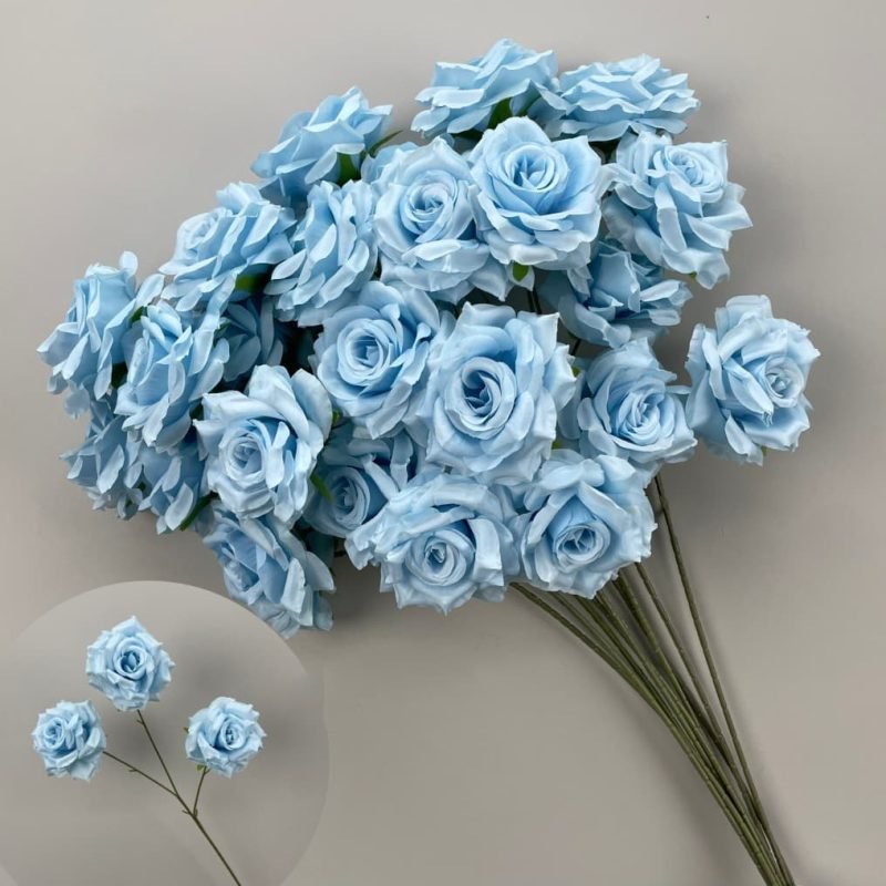 Realistic Blue Faux Flowers for Weddings & Events 26 artificial blue flowers 66
