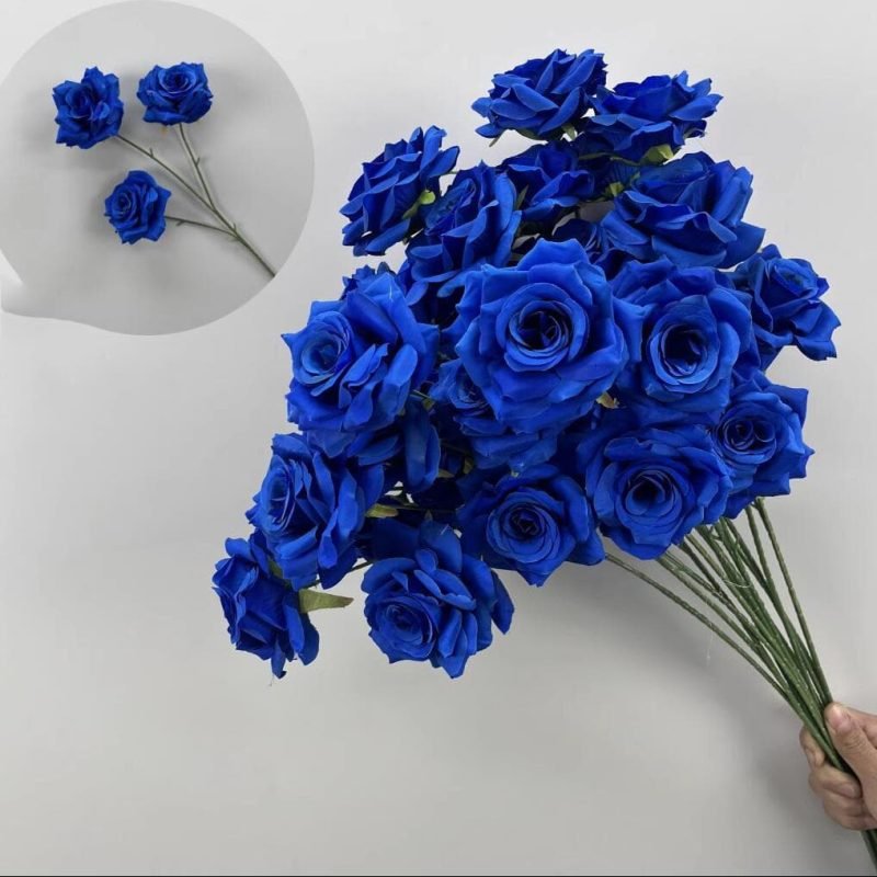 Realistic Blue Faux Flowers for Weddings & Events 3 artificial blue flowers 67