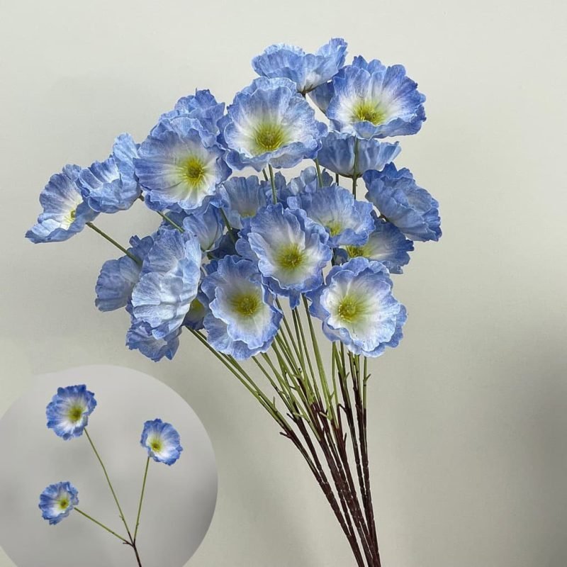 Realistic Blue Faux Flowers for Weddings & Events 22 artificial blue flowers 71