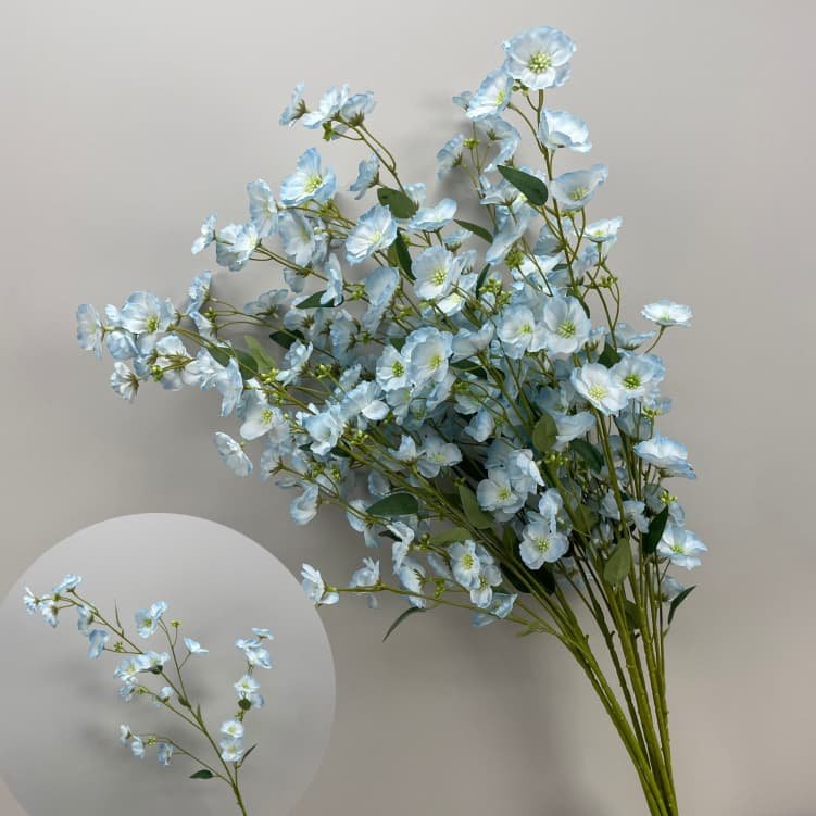 Realistic Blue Faux Flowers for Weddings & Events 18 artificial blue flowers 75