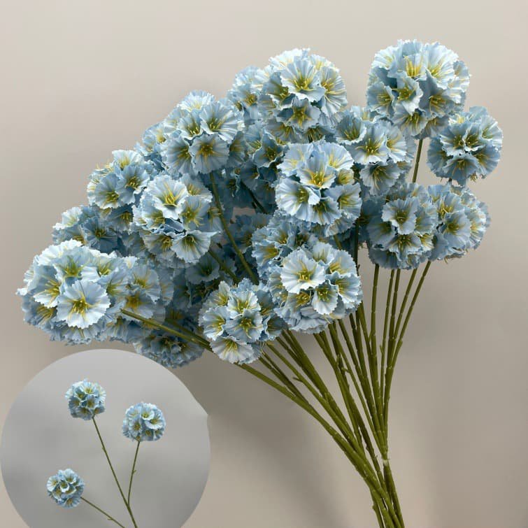 Realistic Blue Faux Flowers for Weddings & Events 14 artificial blue flowers 79