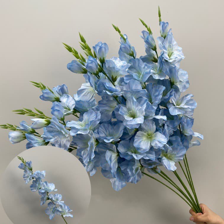 Realistic Blue Faux Flowers for Weddings & Events 12 artificial blue flowers 81