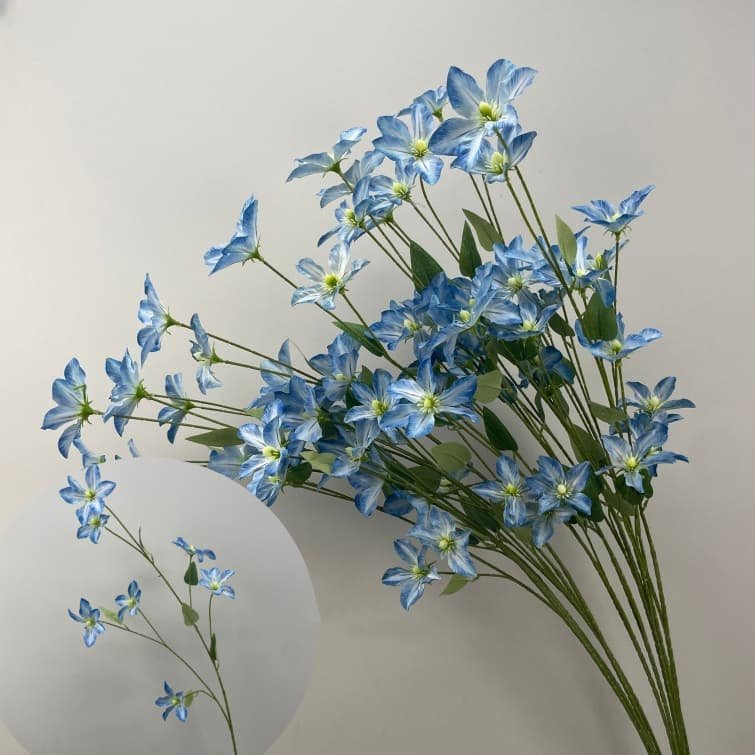 Realistic Blue Faux Flowers for Weddings & Events 9 artificial blue flowers 84
