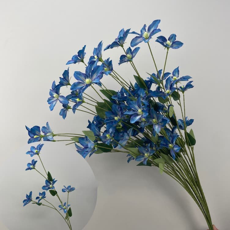 Realistic Blue Faux Flowers for Weddings & Events 8 artificial blue flowers 85