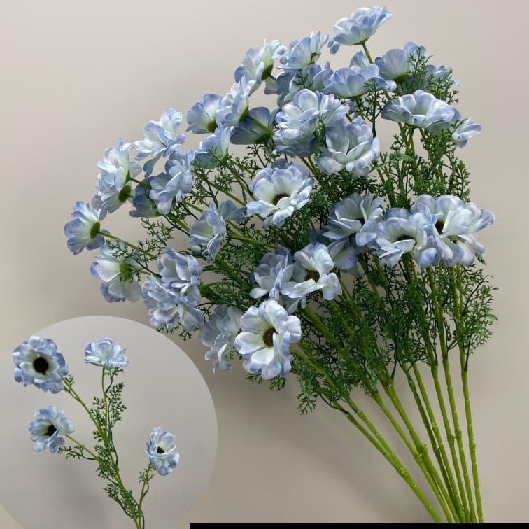 Realistic Blue Faux Flowers for Weddings & Events 7 artificial blue flowers 88
