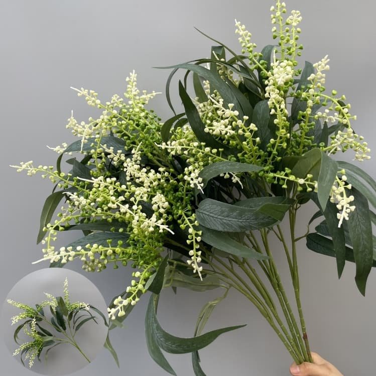 100 Kinds Green Artificial Flowers With Rose , Tulip , Monstera Deliciosa 39 green artificial flowers 123