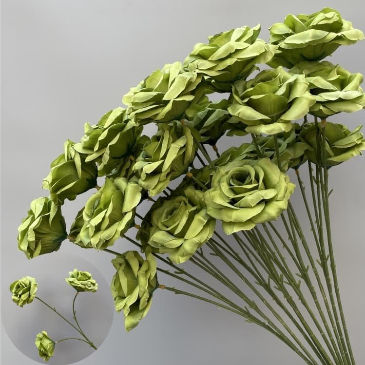 100 Kinds Green Artificial Flowers With Rose , Tulip , Monstera Deliciosa 3 green artificial flowers 126