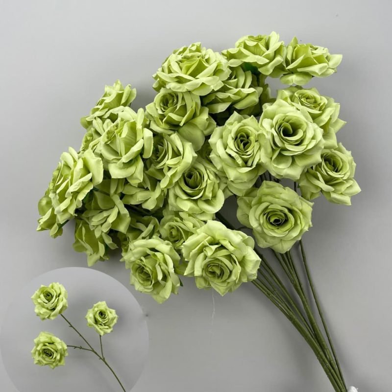 100 Kinds Green Artificial Flowers With Rose , Tulip , Monstera Deliciosa 133 green artificial flowers 28