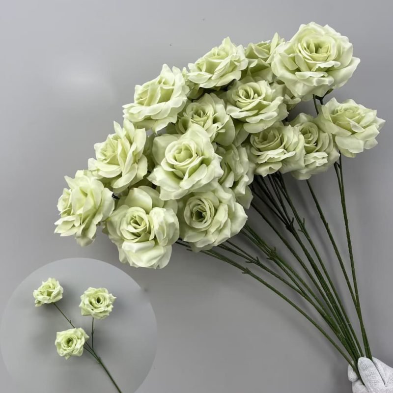 100 Kinds Green Artificial Flowers With Rose , Tulip , Monstera Deliciosa 131 green artificial flowers 30