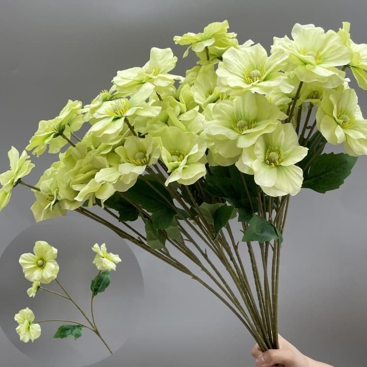 100 Kinds Green Artificial Flowers With Rose , Tulip , Monstera Deliciosa 112 green artificial flowers 49