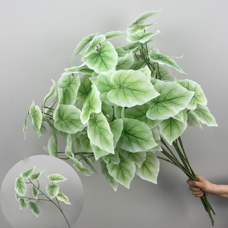 100 Kinds Green Artificial Flowers With Rose , Tulip , Monstera Deliciosa 103 green artificial flowers 58