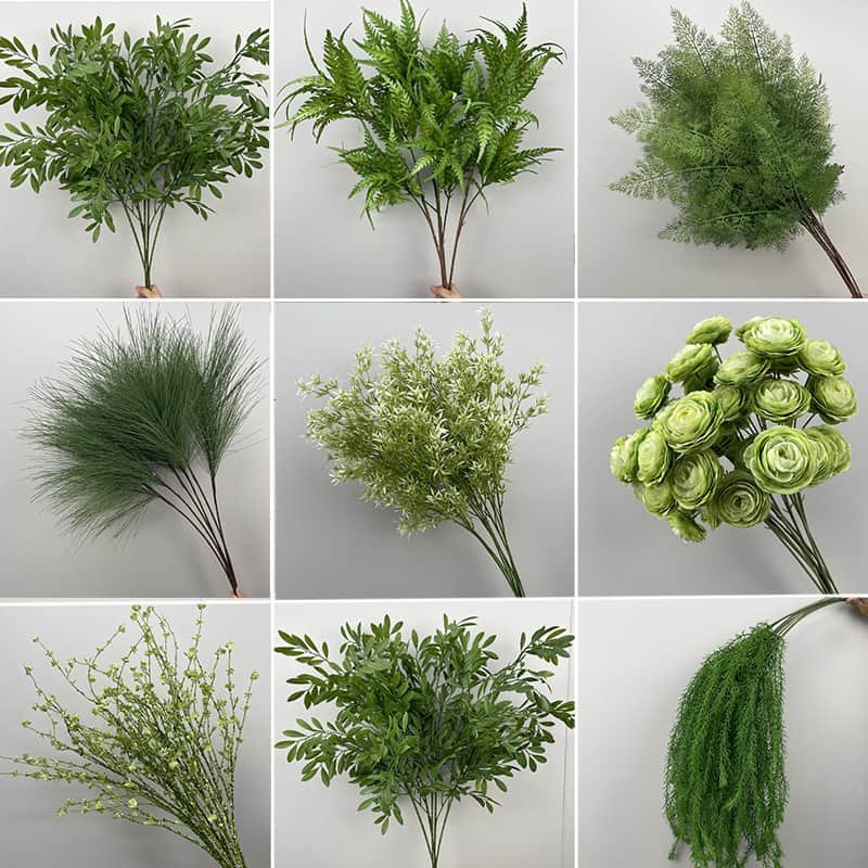 100 Kinds Green Artificial Flowers With Rose , Tulip , Monstera Deliciosa 1 green artificial flowers 6