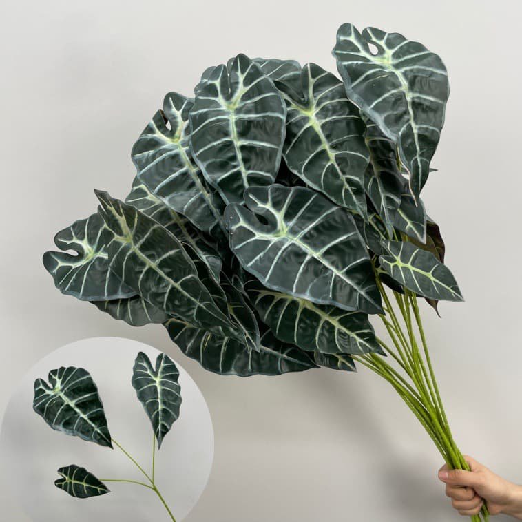 100 Kinds Green Artificial Flowers With Rose , Tulip , Monstera Deliciosa 87 green artificial flowers 74