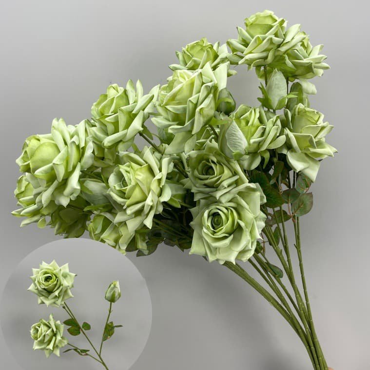 100 Kinds Green Artificial Flowers With Rose , Tulip , Monstera Deliciosa 79 green artificial flowers 82