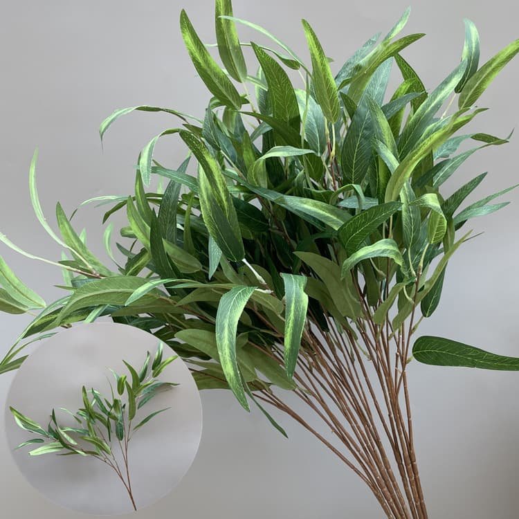 100 Kinds Green Artificial Flowers With Rose , Tulip , Monstera Deliciosa 72 green artificial flowers 89