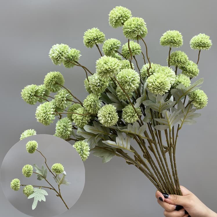 100 Kinds Green Artificial Flowers With Rose , Tulip , Monstera Deliciosa 65 green artificial flowers 97