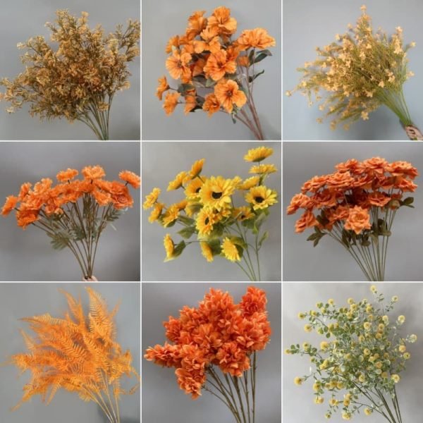 Wholesale Orange Artificial Flowers – 40 Flower Varieties for Weddings