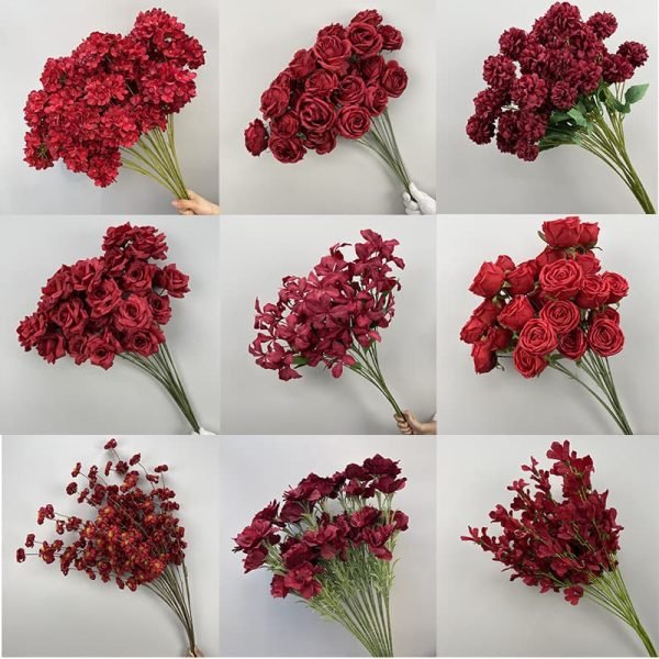 60 Kinds Artificial Red Flowers For Decoration