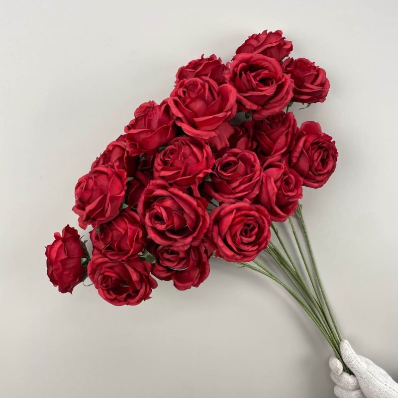 red artificial flowers 4