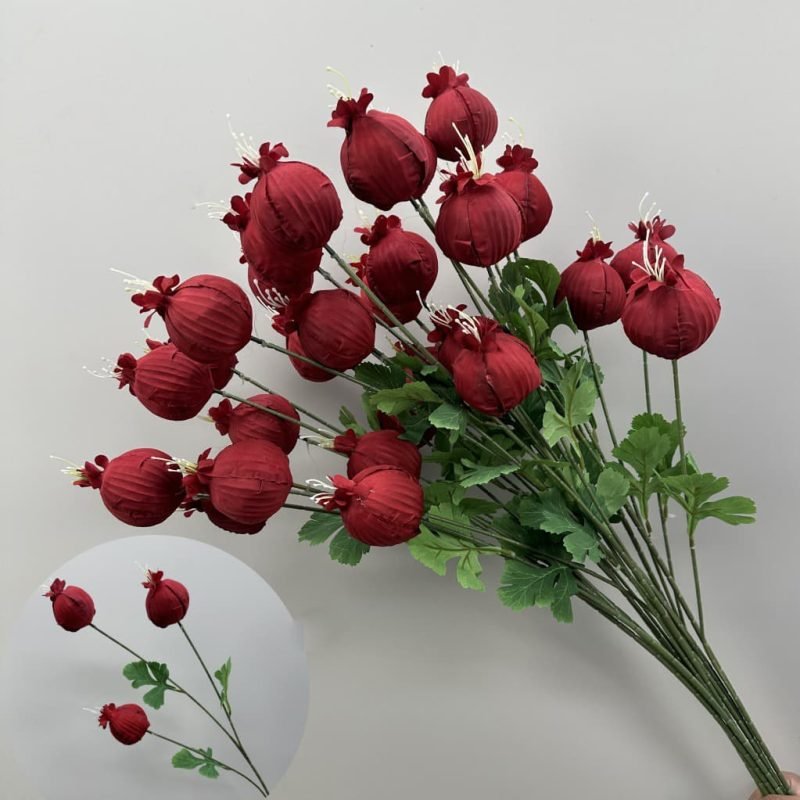 red artificial flowers 62