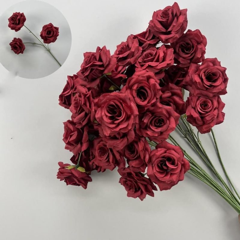 red artificial flowers 64
