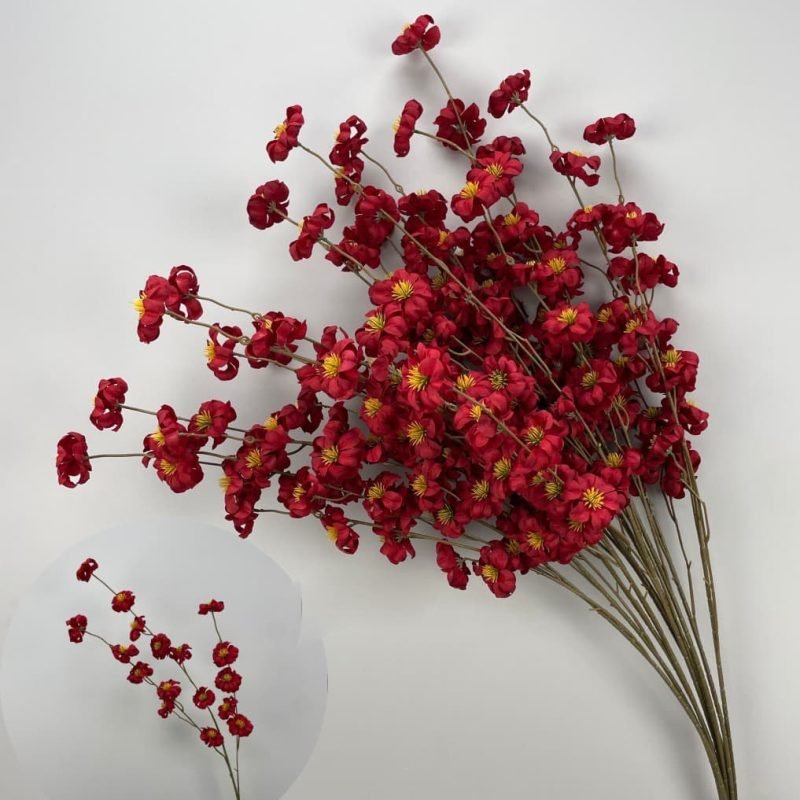 red artificial flowers 66