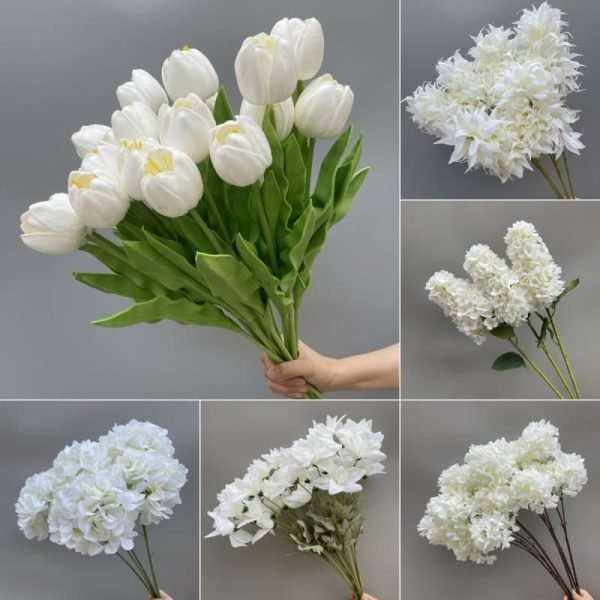 Wholesale Elegant White Artificial Flowers With Rose , Hydrangea